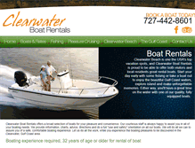Tablet Screenshot of clearwaterboatrentals.com